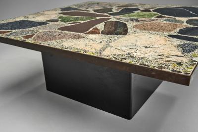 Square Coffee Table with Stone Top Norway ca 1960s