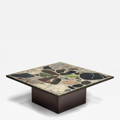 Square Coffee Table with Stone Top Norway ca 1960s