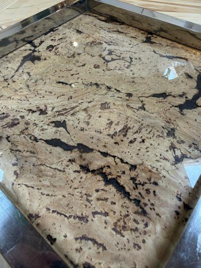 Square Cork and Metal Serving Tray