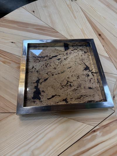 Square Cork and Metal Serving Tray
