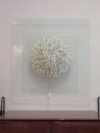 Square Hand Blown Glass Coral Look Wall Light