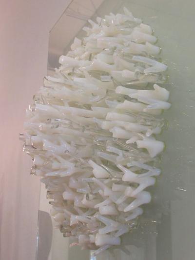 Square Hand Blown Glass Coral Look Wall Light