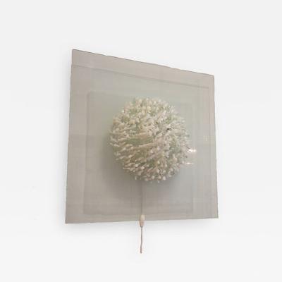 Square Hand Blown Glass Coral Look Wall Light