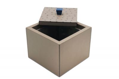 Square Taupe Leather Box