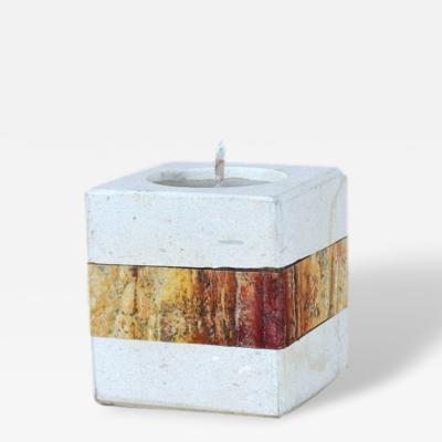 Square based Onyx candle holder with band