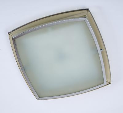 Squared Ceiling Light with Colored Glass Italy 1970s