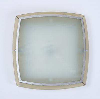 Squared Ceiling Light with Colored Glass Italy 1970s