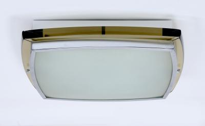 Squared Ceiling Light with Colored Glass Italy 1970s