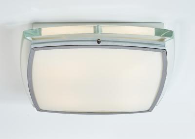 Squared Ceiling Light with Colored Glass Italy 1970s