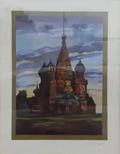 St Basils Cathedral Moscow watercolor