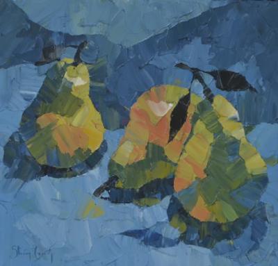 Stacey Conridge Pears on Blue II