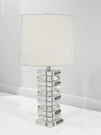 Stacked Lucite Table Lamp