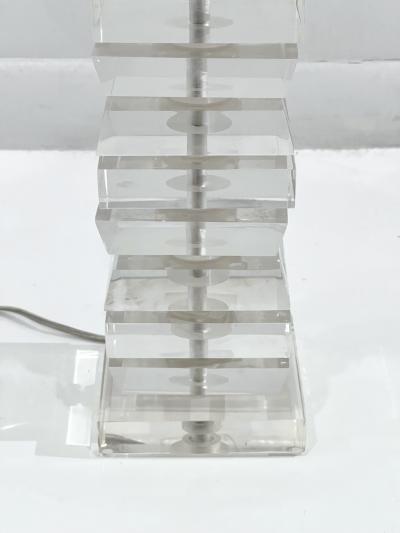 Stacked Lucite Table Lamp
