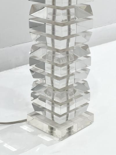 Stacked Lucite Table Lamp