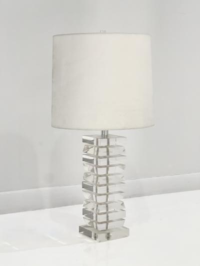 Stacked Lucite Table Lamp