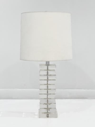 Stacked Lucite Table Lamp