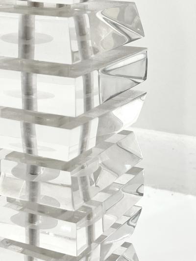 Stacked Lucite Table Lamp