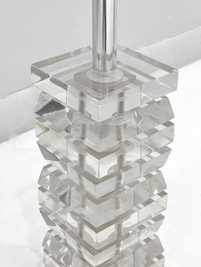 Stacked Lucite Table Lamp