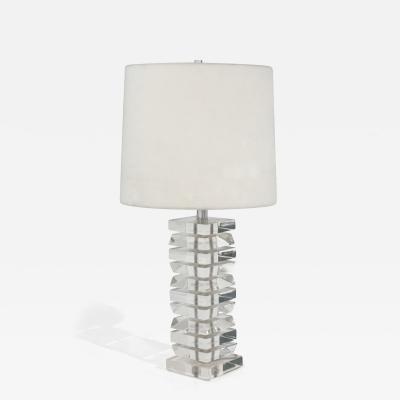 Stacked Lucite Table Lamp