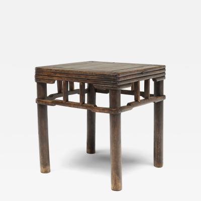 Stacked Stretcher Walnut Stool