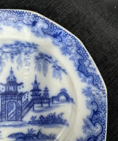 Staffordshire 8 25 Plate Whampoa Pattern Transferware Ceramic