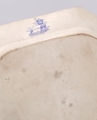 Staffordshire Blue and White Platter in the Columbia Pattern