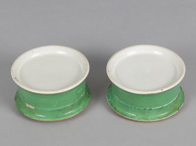 Staffordshire Cold Cream Jars with Lids A Pair