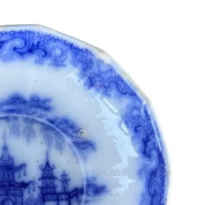 Staffordshire English Ceramic plate Whampoa pattern circa 1842