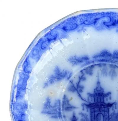 Staffordshire English Ceramic plate Whampoa pattern circa 1842