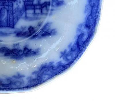 Staffordshire English Ceramic plate Whampoa pattern circa 1842
