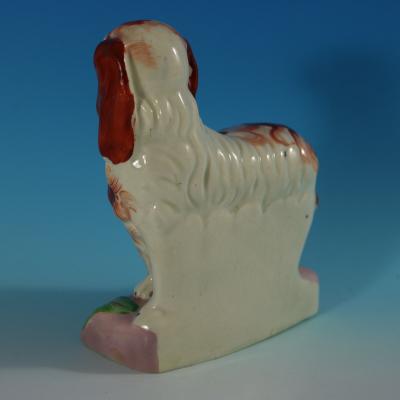 Staffordshire King Charles Spaniel on Leaf Base