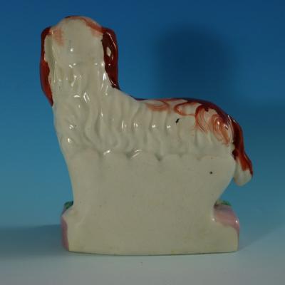 Staffordshire King Charles Spaniel on Leaf Base