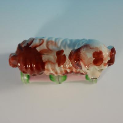 Staffordshire King Charles Spaniel on Leaf Base