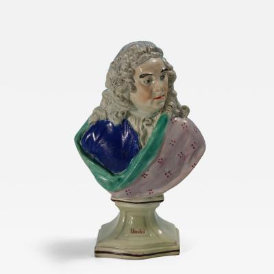Staffordshire Pearlware Bust of the Composer Handel