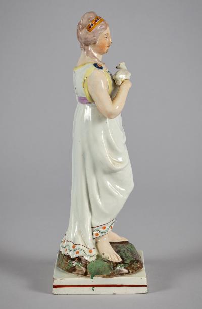 Staffordshire Pearlware Figure of Venus Holding a Dove