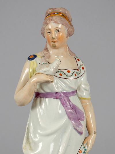 Staffordshire Pearlware Figure of Venus Holding a Dove