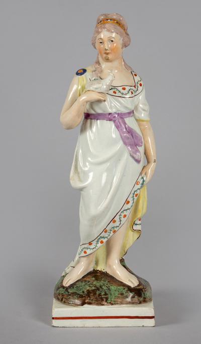 Staffordshire Pearlware Figure of Venus Holding a Dove