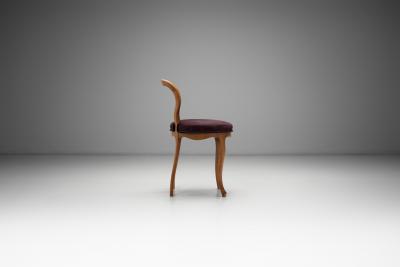 Stained Beech Side Chair with Upholstered Seat Europe ca 19th Century