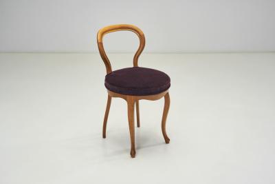 Stained Beech Side Chair with Upholstered Seat Europe ca 19th Century