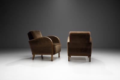 Stained Birch Art Deco Armchairs Europe ca 1930s