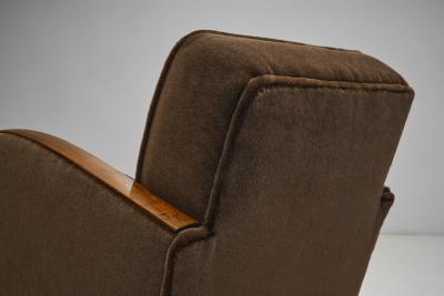 Stained Birch Art Deco Armchairs Europe ca 1930s