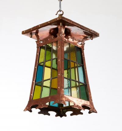 Stained Glass and Riveted Copper Lantern