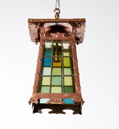 Stained Glass and Riveted Copper Lantern