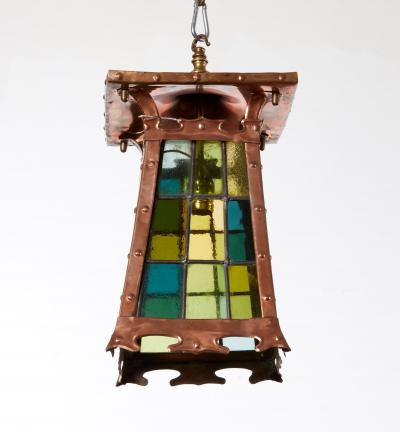 Stained Glass and Riveted Copper Lantern