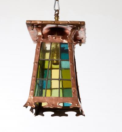 Stained Glass and Riveted Copper Lantern