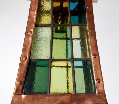 Stained Glass and Riveted Copper Lantern