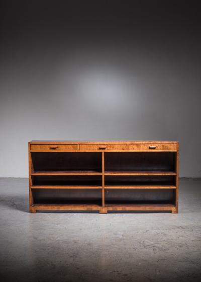 Stained birch bookcase