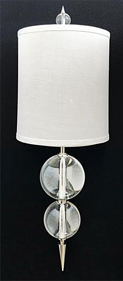 Stainless Steel Glass Ball Wall Sconces with Shades Finials