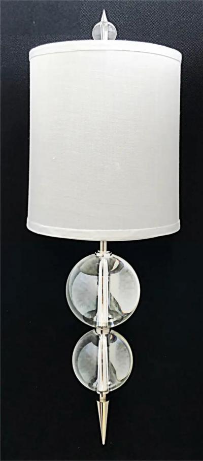 Stainless Steel Glass Ball Wall Sconces with Shades Finials