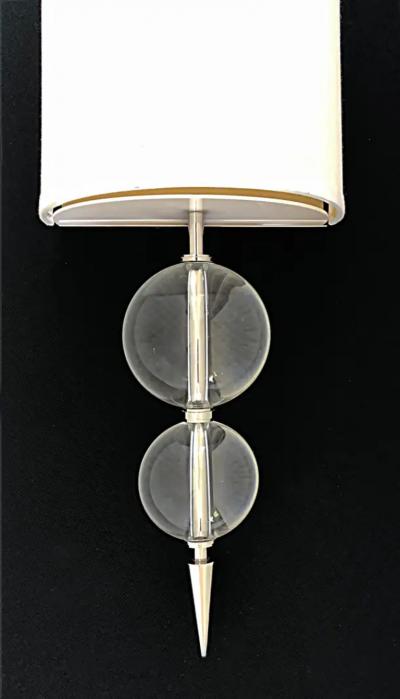 Stainless Steel Glass Ball Wall Sconces with Shades Finials
